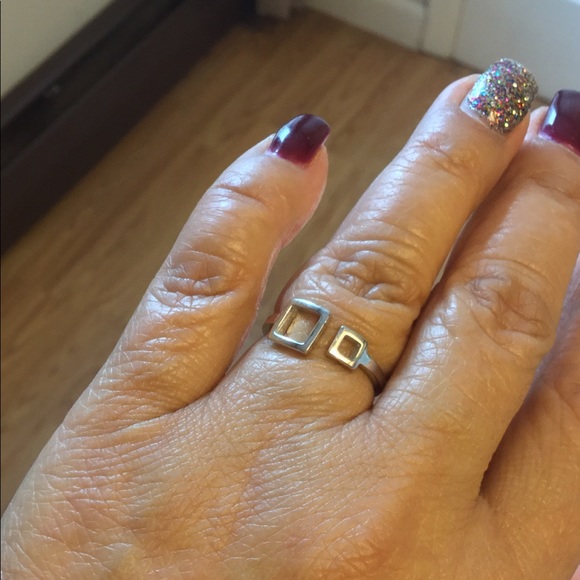 925 Silver Square ring - Picture 3 of 4